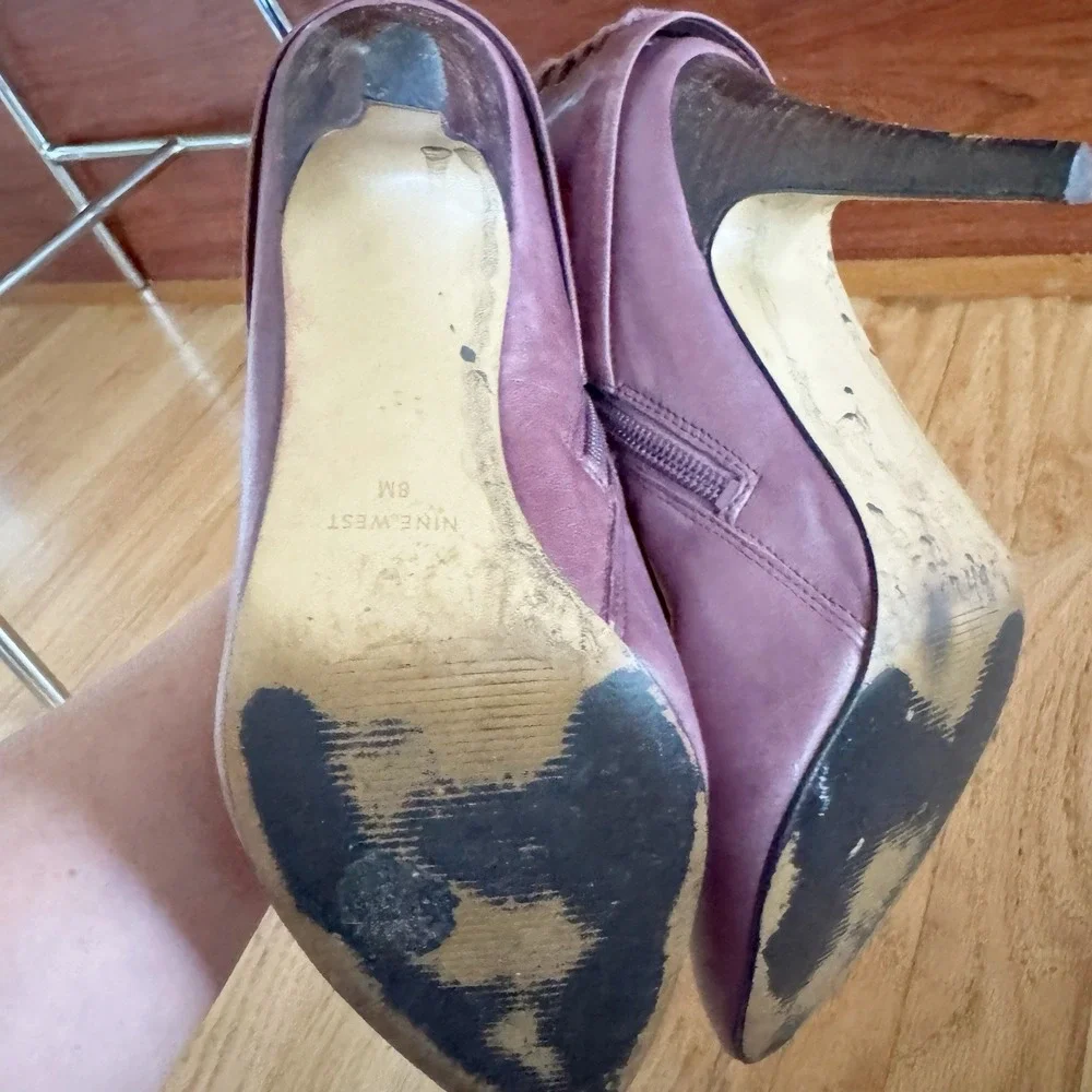 Rare Vintage Nine West Plum Fold Over Boot 3.5